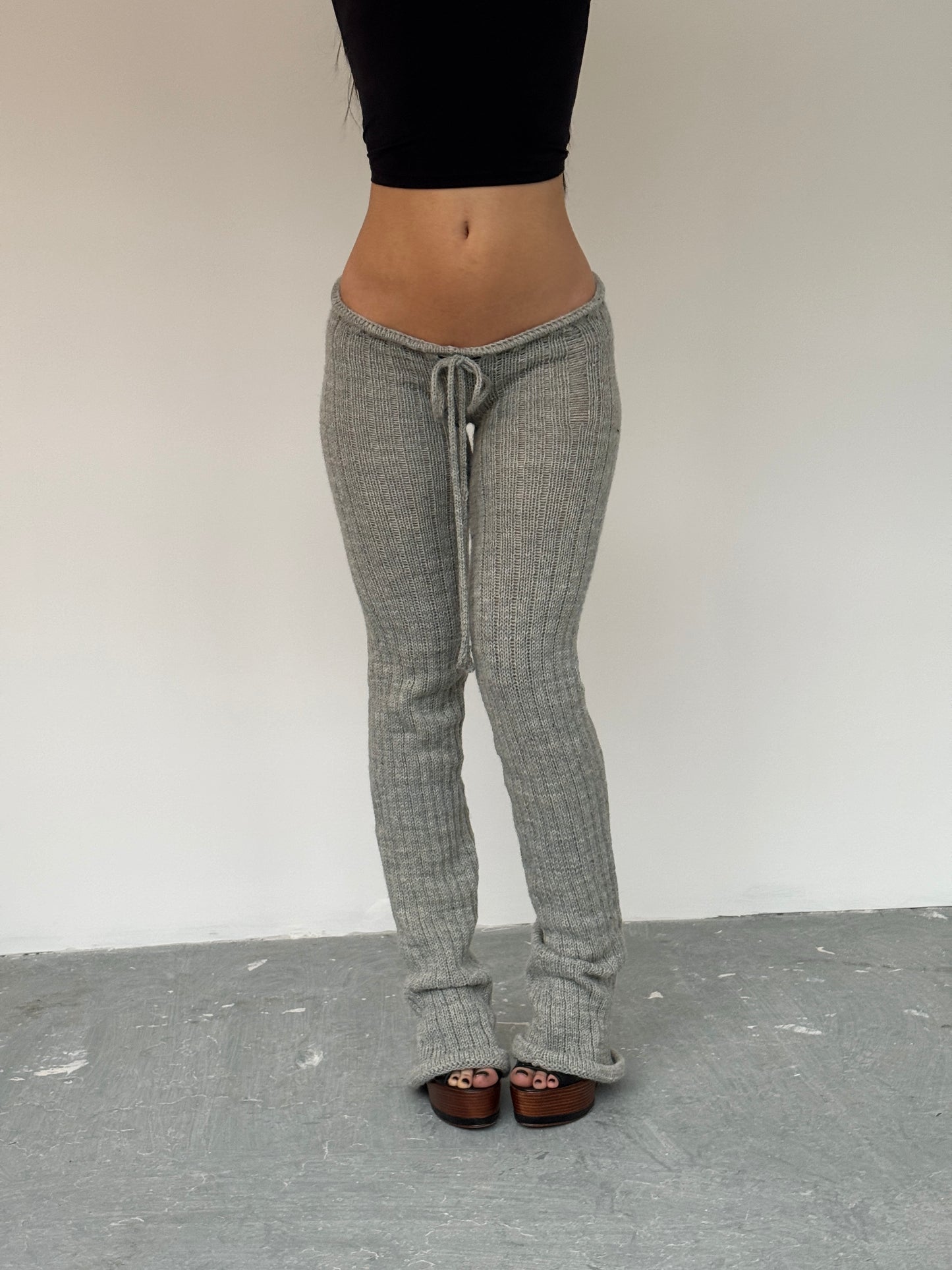 Grey knit trousers