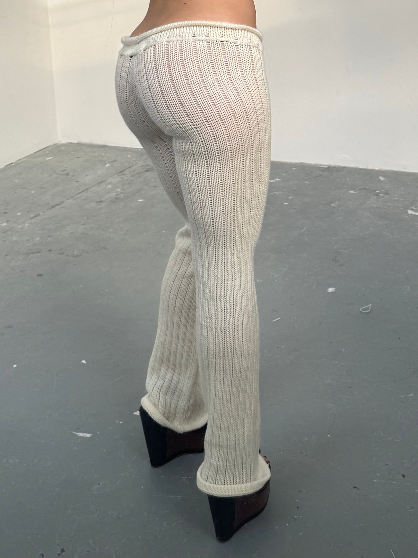 Cream knit trousers