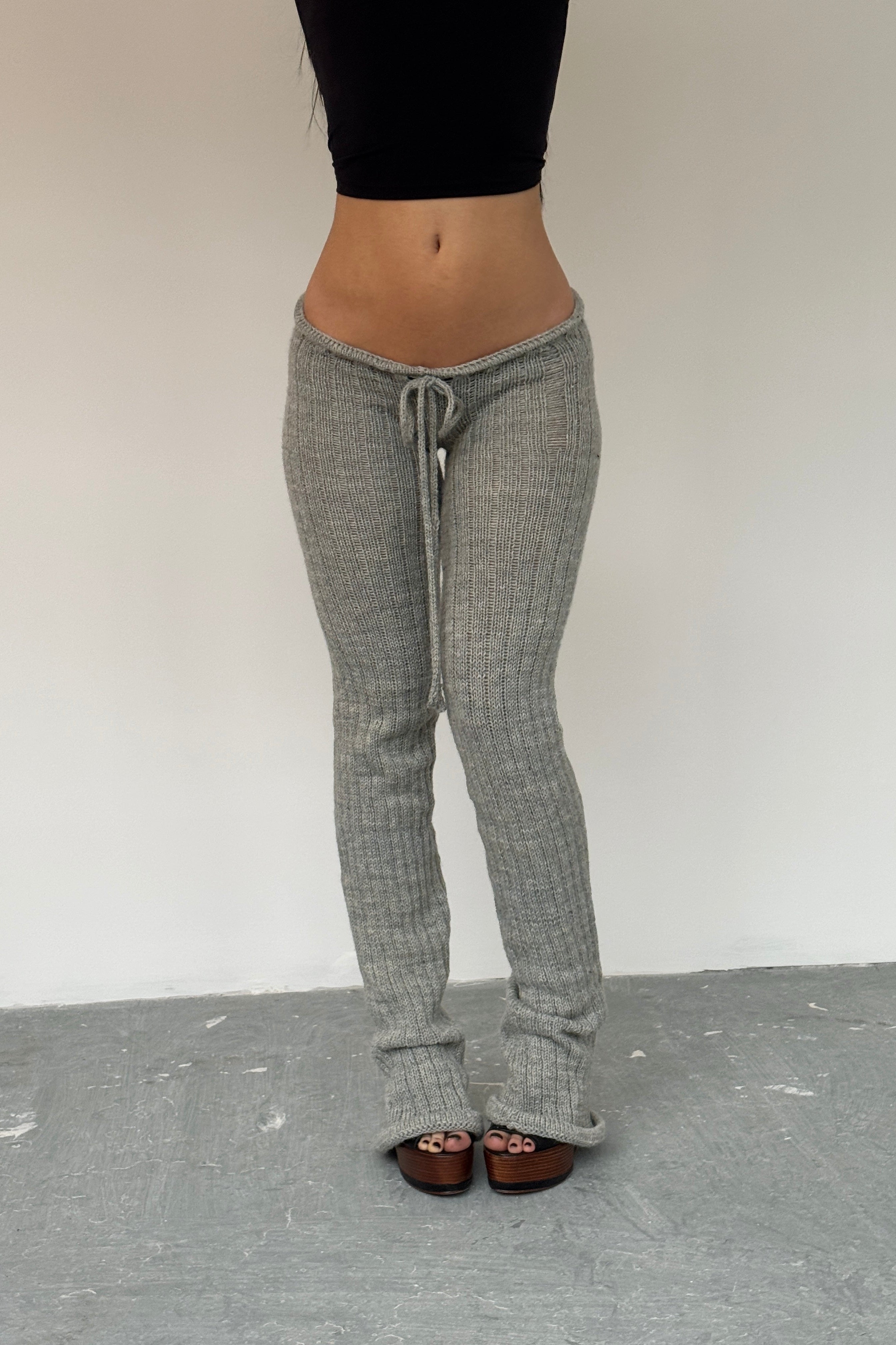 Grey knit trousers