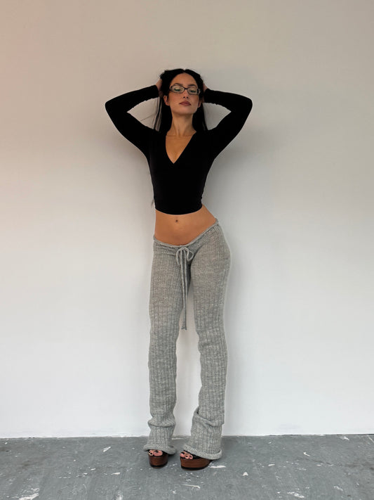 Grey knit trousers