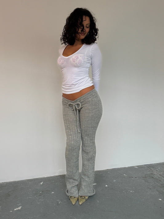 Grey knit trousers