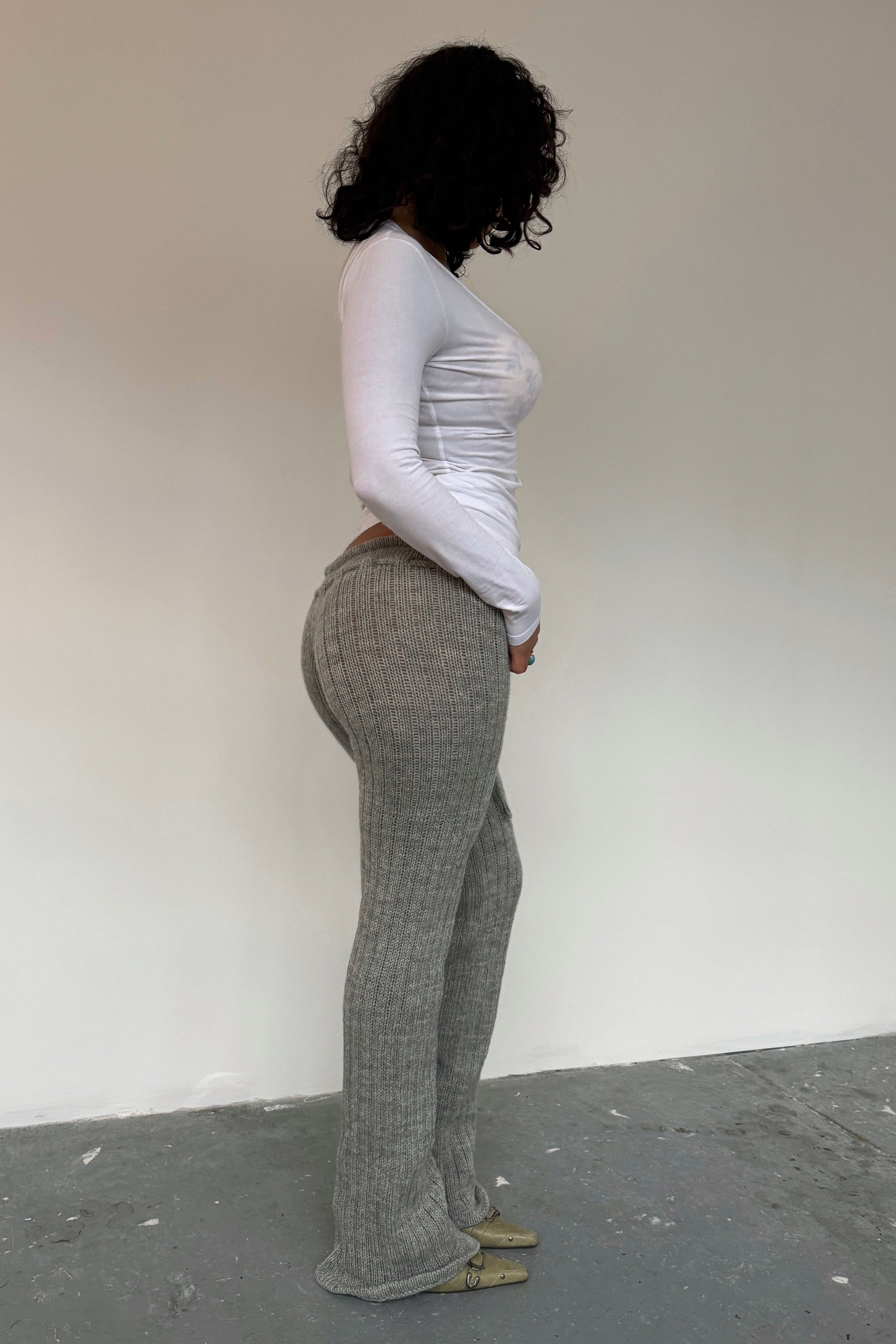 Grey knit trousers