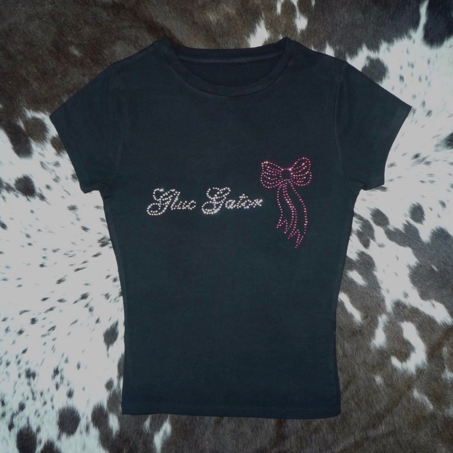 Gluc Gator Crystal Baby Tee . ݁₊ ⊹ . ݁ ⟡ ݁ . ⊹ ₊ ݁.